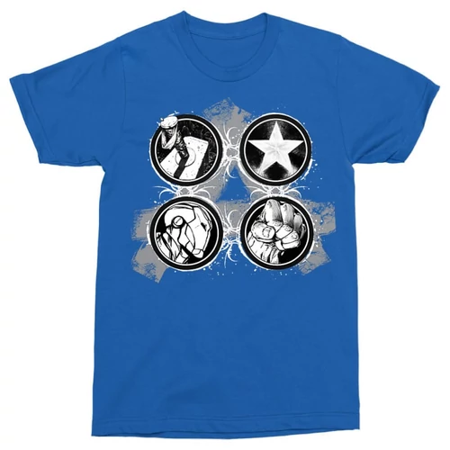 Királykék Bosszúállók - Avengers - Férfi rövid ujjú póló - Splatter Logo