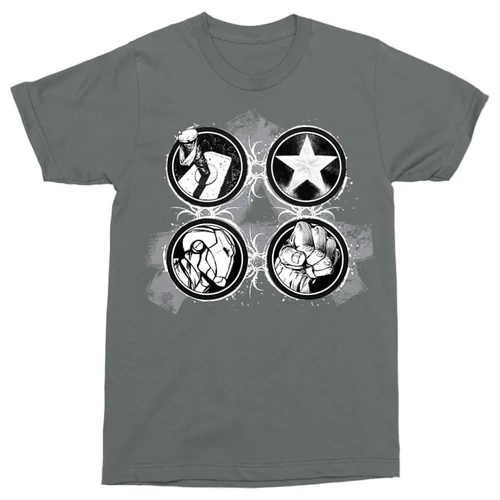 Sötétszürke Bosszúállók - Avengers - Férfi rövid ujjú póló - Splatter Logo
