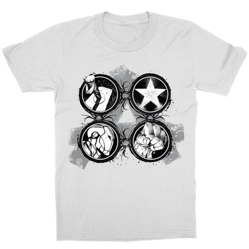 Fehér Bosszúállók - Avengers gyerek rövid ujjú póló - Splatter Logo