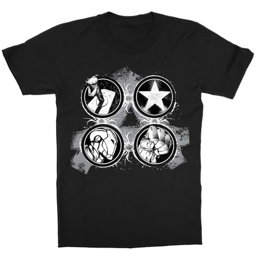 Fekete Bosszúállók - Avengers gyerek rövid ujjú póló - Splatter Logo