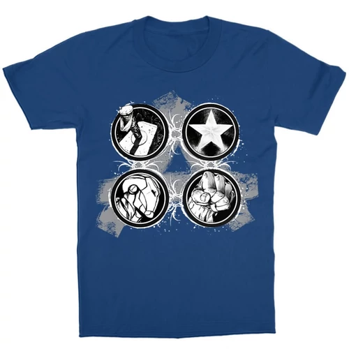 Királykék Bosszúállók - Avengers gyerek rövid ujjú póló - Splatter Logo