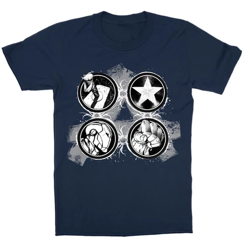 Sötétkék Bosszúállók - Avengers gyerek rövid ujjú póló - Splatter Logo