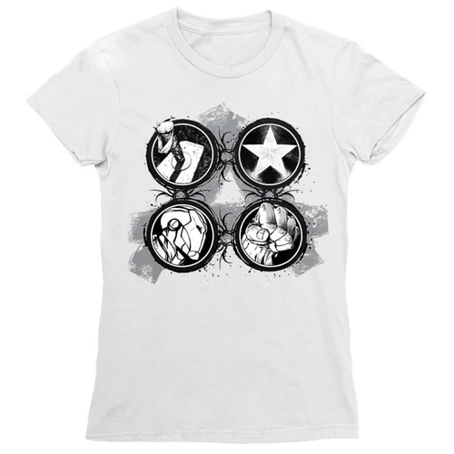 Fehér Bosszúállók - Avengers női rövid ujjú póló - Splatter Logo
