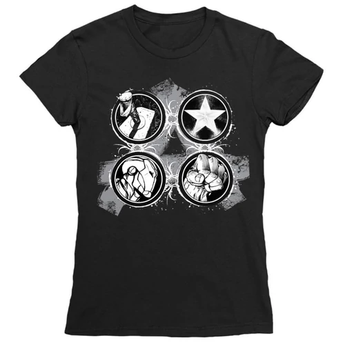 Fekete Bosszúállók - Avengers női rövid ujjú póló - Splatter Logo