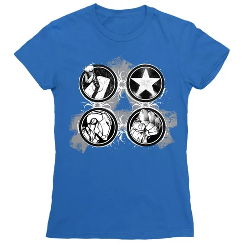 Királykék Bosszúállók - Avengers női rövid ujjú póló - Splatter Logo