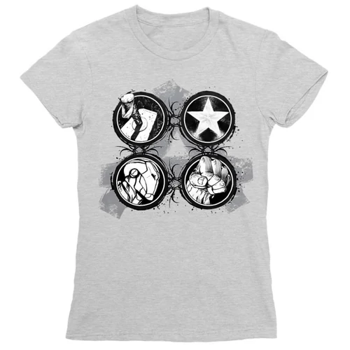 Sportszürke Bosszúállók - Avengers női rövid ujjú póló - Splatter Logo