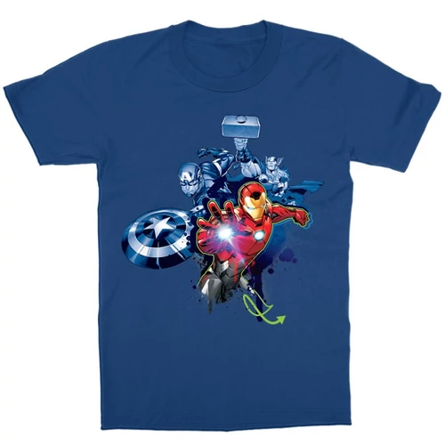 Királykék Bosszúállók gyerek rövid ujjú póló - Avengers Team Graffiti
