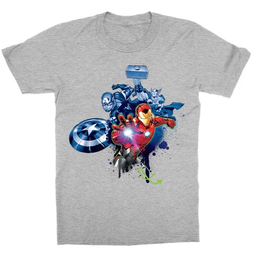 Sportszürke Bosszúállók gyerek rövid ujjú póló - Avengers Team Graffiti