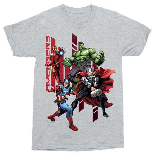 Sportszürke Bosszúállók - Avengers férfi rövid ujjú póló - Szuperhősök