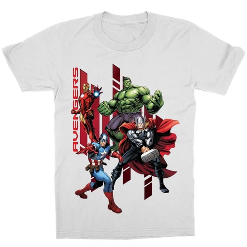 Fehér Bosszúállók - Avengers gyerek rövid ujjú póló - Szuperhősök