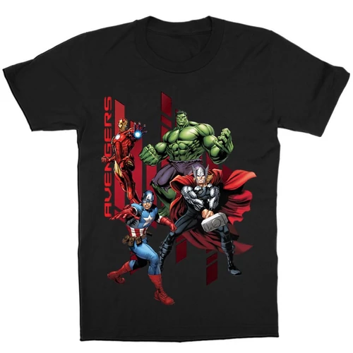 Fekete Bosszúállók - Avengers gyerek rövid ujjú póló - Szuperhősök