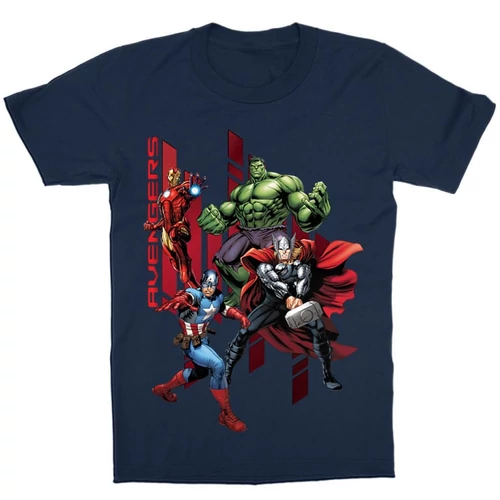 Sötétkék Bosszúállók - Avengers gyerek rövid ujjú póló - Szuperhősök
