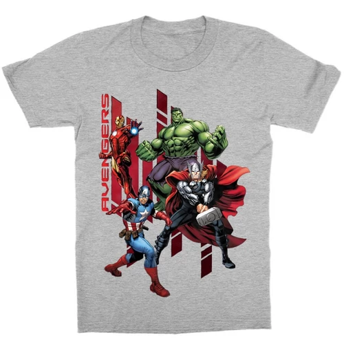 Sportszürke Bosszúállók - Avengers gyerek rövid ujjú póló - Szuperhősök