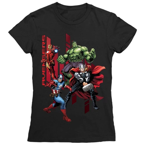 Fekete Bosszúállók - Avengers női rövid ujjú póló - Szuperhősök