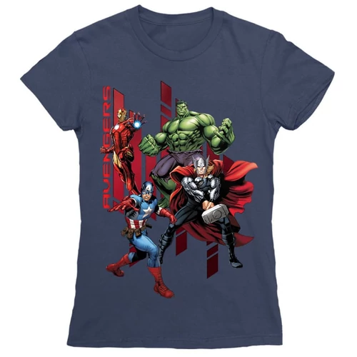 Sötétkék Bosszúállók - Avengers női rövid ujjú póló - Szuperhősök