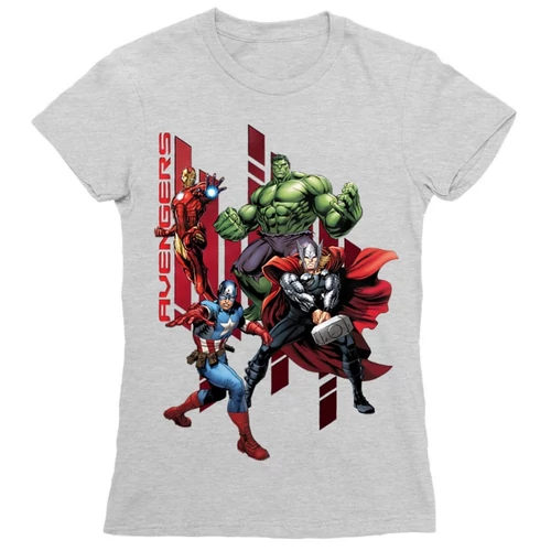 Sportszürke Bosszúállók - Avengers női rövid ujjú póló - Szuperhősök