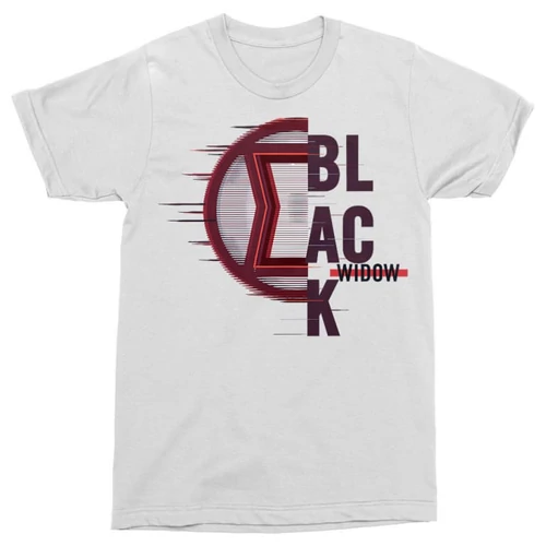 Fehér Fekete Özvegy férfi rövid ujjú póló - Black Widow badge