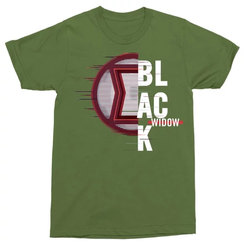 Oliva Fekete Özvegy férfi rövid ujjú póló - Black Widow badge