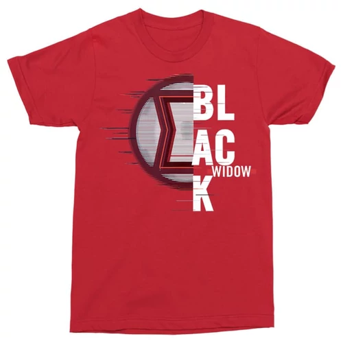 Piros Fekete Özvegy férfi rövid ujjú póló - Black Widow badge