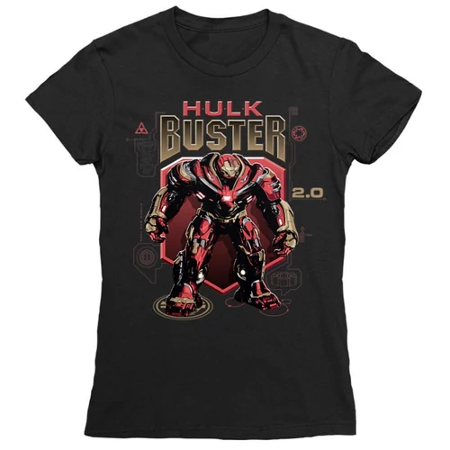 Fekete Bosszúállók női rövid ujjú póló - Hulk Buster