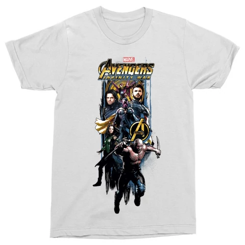 Fehér Bosszúállók férfi rövid ujjú póló - Infinity War Stripe