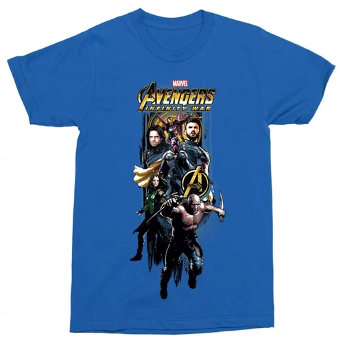 Királykék Bosszúállók férfi rövid ujjú póló - Infinity War Stripe