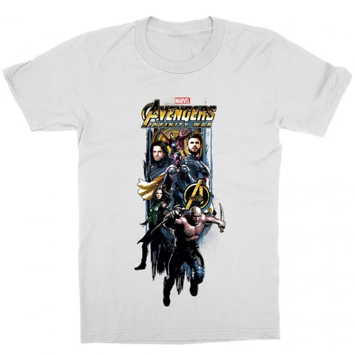 Fehér Bosszúállók gyerek rövid ujjú póló - Infinity War Stripe