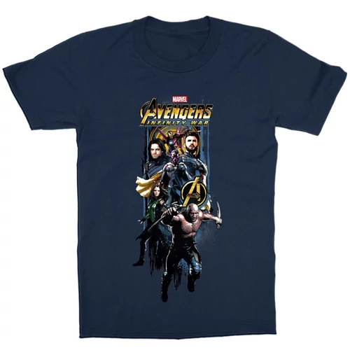 Sötétkék Bosszúállók gyerek rövid ujjú póló - Infinity War Stripe
