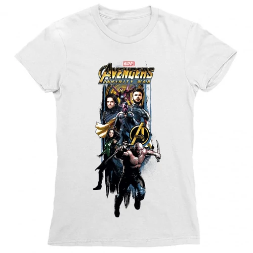 Fehér Bosszúállók női rövid ujjú póló - Infinity War Stripe