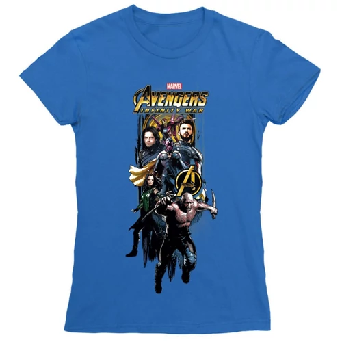 Királykék Bosszúállók női rövid ujjú póló - Infinity War Stripe