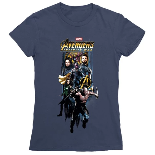 Sötétkék Bosszúállók női rövid ujjú póló - Infinity War Stripe