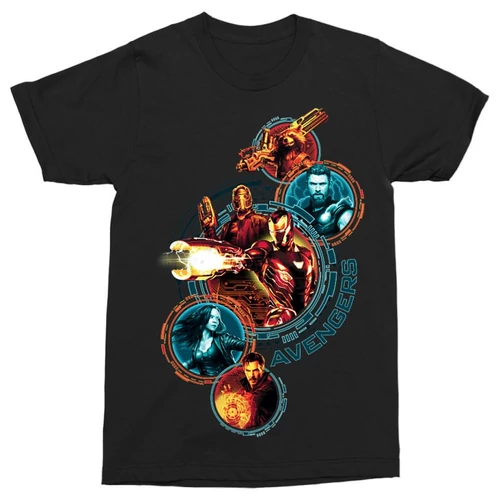 Fekete Bosszúállók férfi rövid ujjú póló - Infinity War Team 