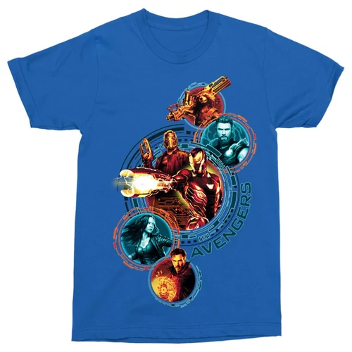 Királykék Bosszúállók férfi rövid ujjú póló - Infinity War Team 