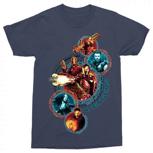 Sötétkék Bosszúállók férfi rövid ujjú póló - Infinity War Team 