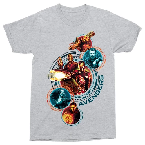 Sportszürke Bosszúállók férfi rövid ujjú póló - Infinity War Team 