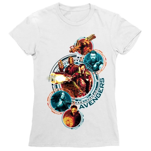 Fehér Bosszúállók női rövid ujjú póló - Infinity War Team