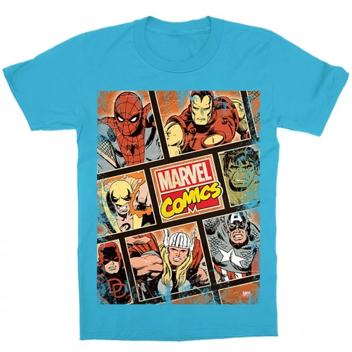 Atollkék Marvel gyerek rövid ujjú póló - Marvel Comics hősök