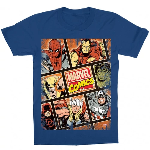 Királykék Marvel gyerek rövid ujjú póló - Marvel Comics hősök