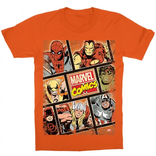 Narancs Marvel gyerek rövid ujjú póló - Marvel Comics hősök