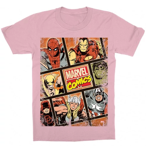 Világos rózsaszín Marvel gyerek rövid ujjú póló - Marvel Comics hősök