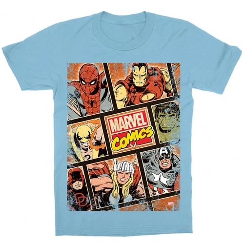 Világoskék Marvel gyerek rövid ujjú póló - Marvel Comics hősök