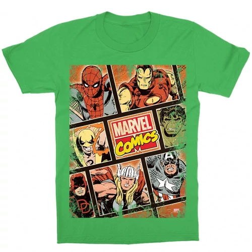 Zöld Marvel gyerek rövid ujjú póló - Marvel Comics hősök
