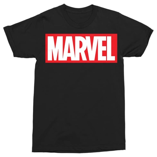 Marvel logó férfi rövid ujjú póló fekete színben
