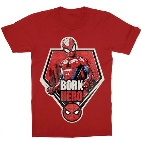 Piros Pókember gyerek rövid ujjú póló - Born Hero