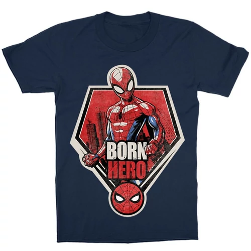 Sötétkék Pókember gyerek rövid ujjú póló - Born Hero