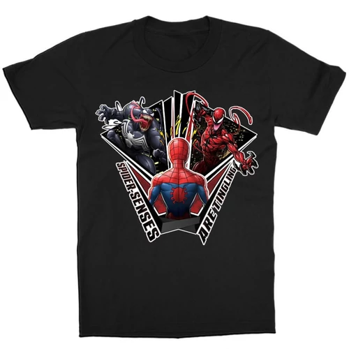 Fekete Pókember gyerek rövid ujjú póló - Spider Sense