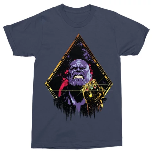 Sötétkék Marvel Thanos férfi rövid ujjú póló - Thanos Univerzum