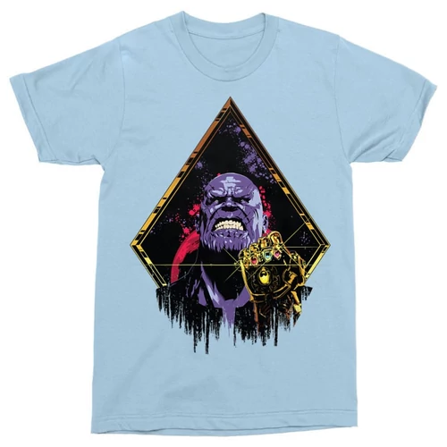 Világoskék Marvel Thanos férfi rövid ujjú póló - Thanos Univerzum