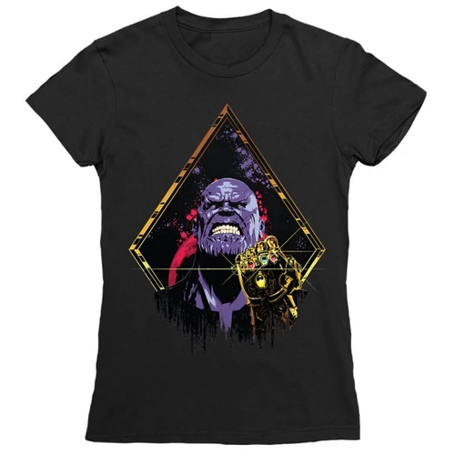 Fekete Marvel Thanos női rövid ujjú póló - Thanos Univerzum