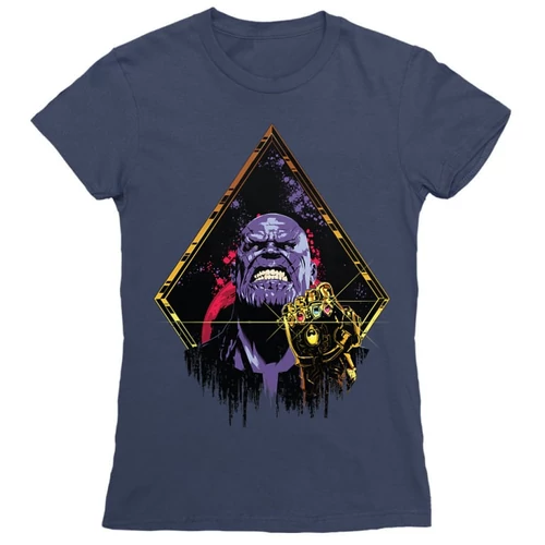 Sötétkék Marvel Thanos női rövid ujjú póló - Thanos Univerzum